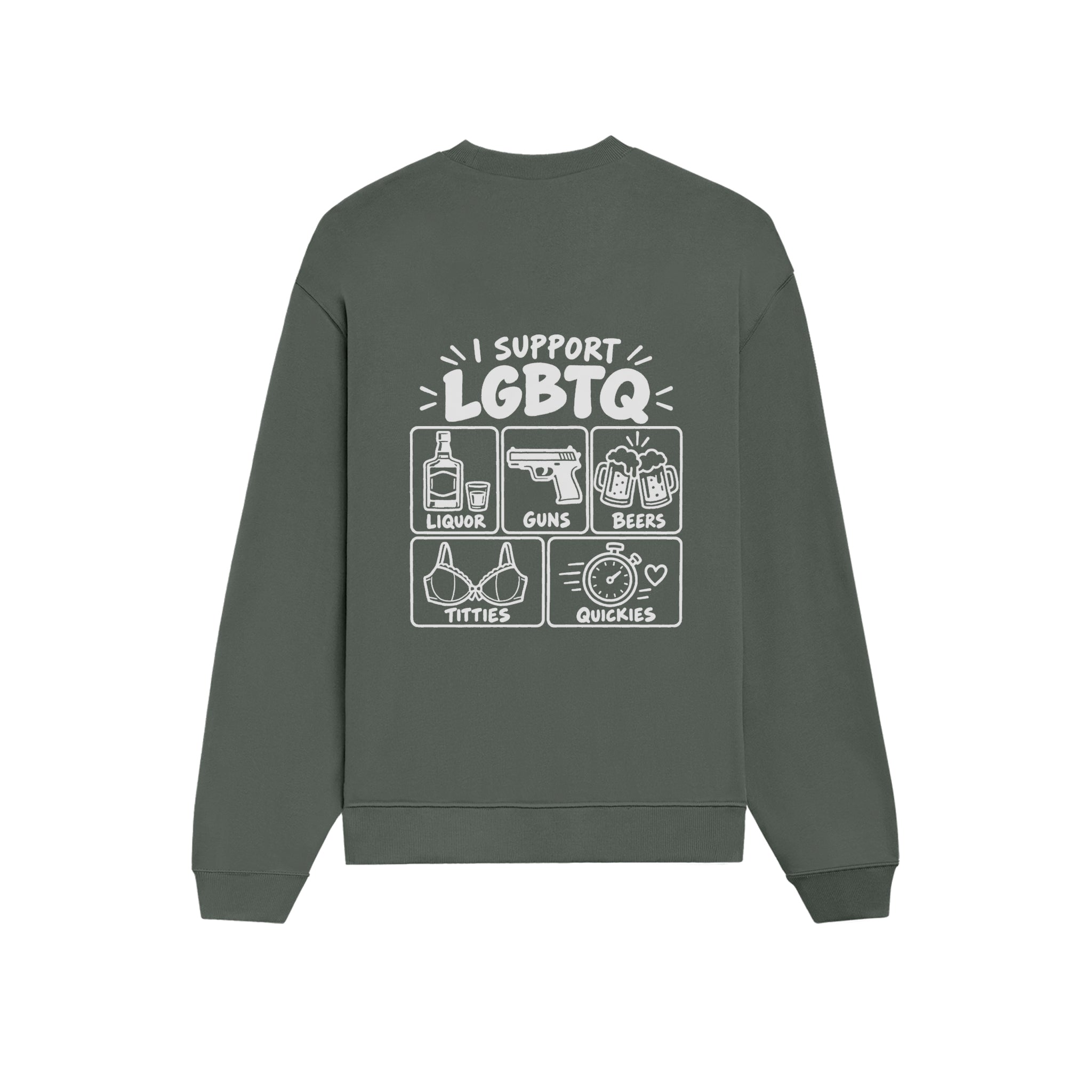 I Support LGBTQ Oversize Sweatshirt – Antrasit – arka görünüm