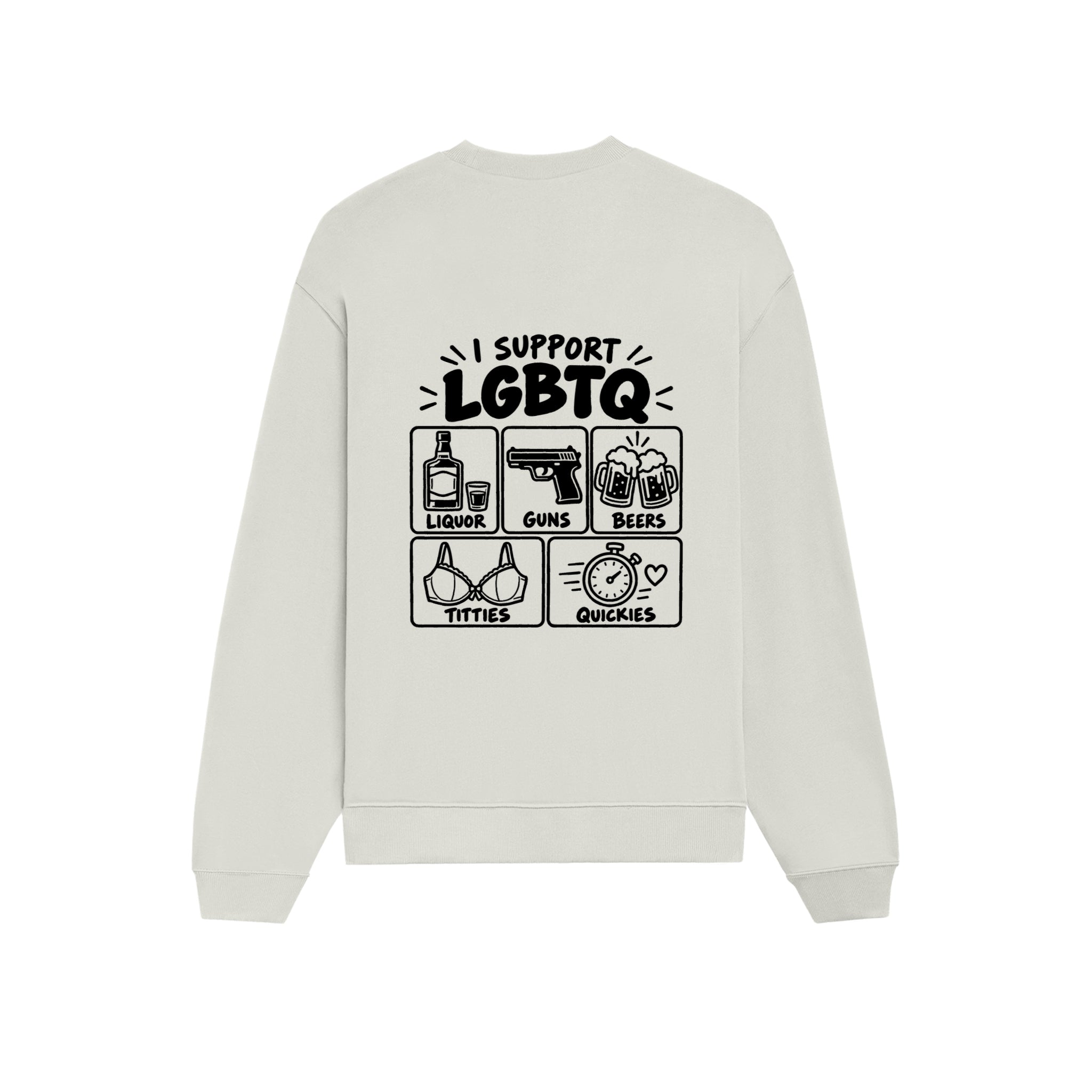 I Support LGBTQ Oversize Sweatshirt – Beyaz – arka görünüm