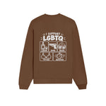 I Support LGBTQ Oversize Sweatshirt – Kahverengi – arka görünüm