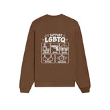 I Support LGBTQ Oversize Sweatshirt – Kahverengi – arka görünüm