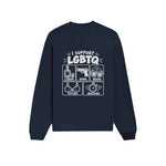 I Support LGBTQ Oversize Sweatshirt – Lacivert – arka görünüm