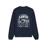 I Support LGBTQ Oversize Sweatshirt – Lacivert – arka görünüm