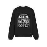 I Support LGBTQ Oversize Sweatshirt – Siyah – arka görünüm