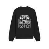 I Support LGBTQ Oversize Sweatshirt – Siyah – arka görünüm