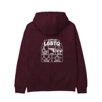 I Support LGBTQ Hoodie – Bordo – arka görünüm