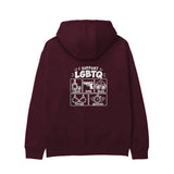 I Support LGBTQ Hoodie – Bordo – arka görünüm