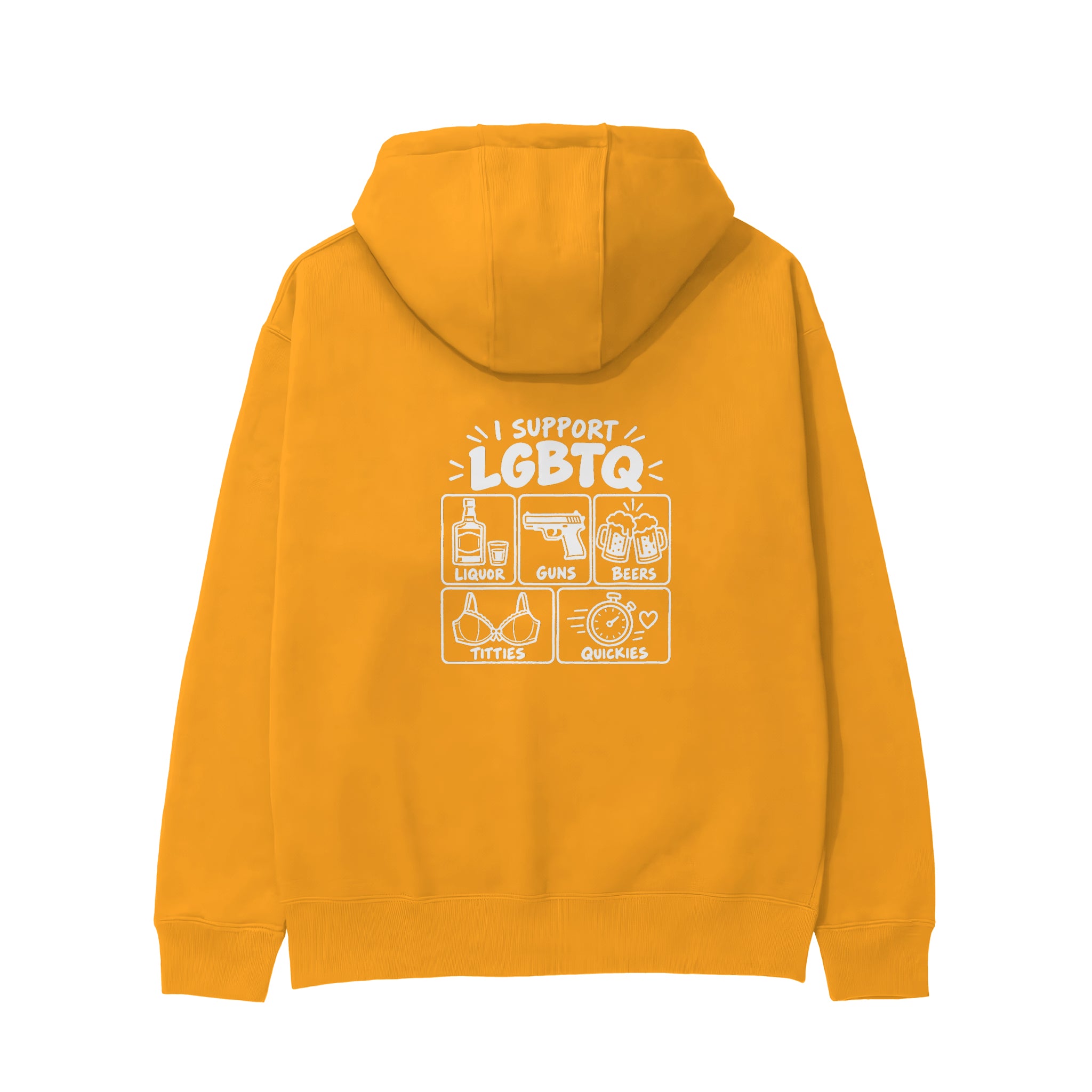 I Support LGBTQ Hoodie – Turuncu – arka görünüm