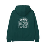 I Support LGBTQ Hoodie – Koyu Yeşil – arka görünüm