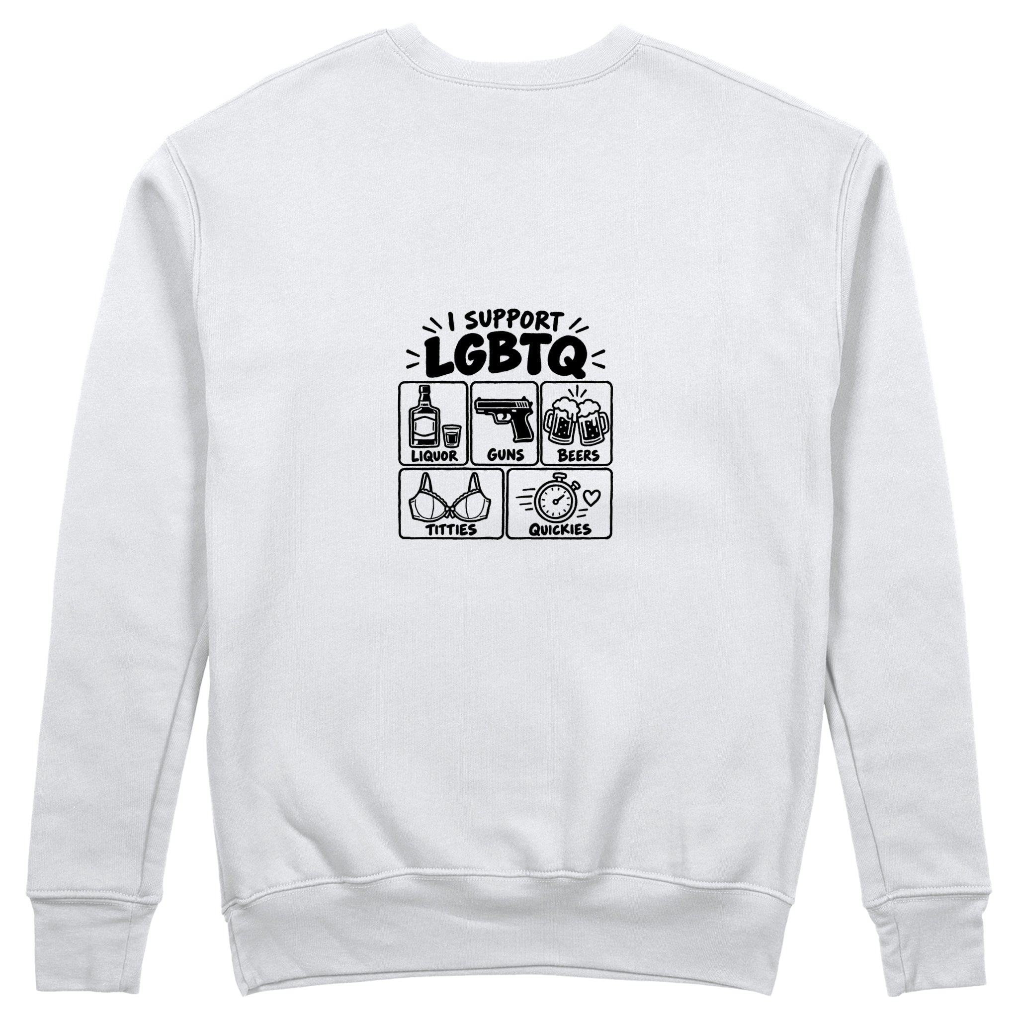 I Support LGBTQ Sweatshirt – Beyaz – arka görünüm