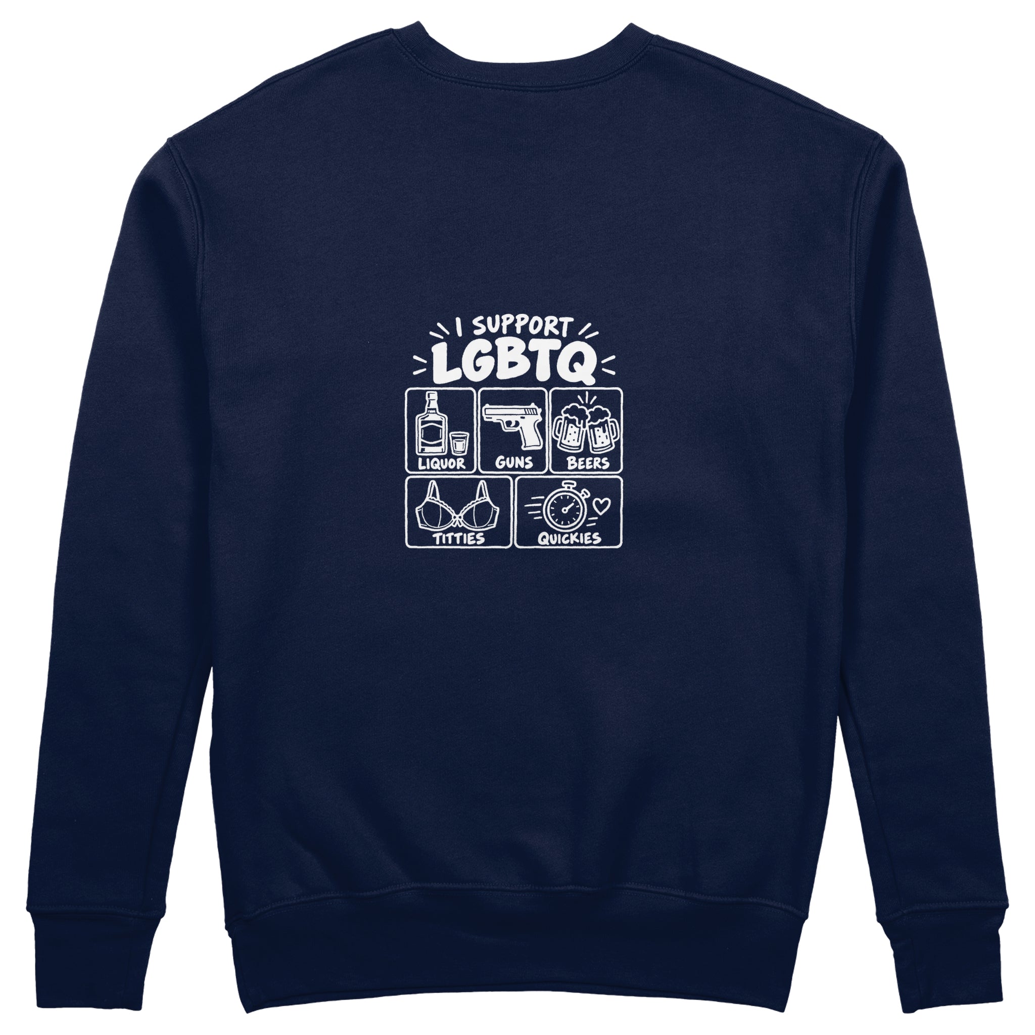 I Support LGBTQ Sweatshirt – Lacivert – arka görünüm