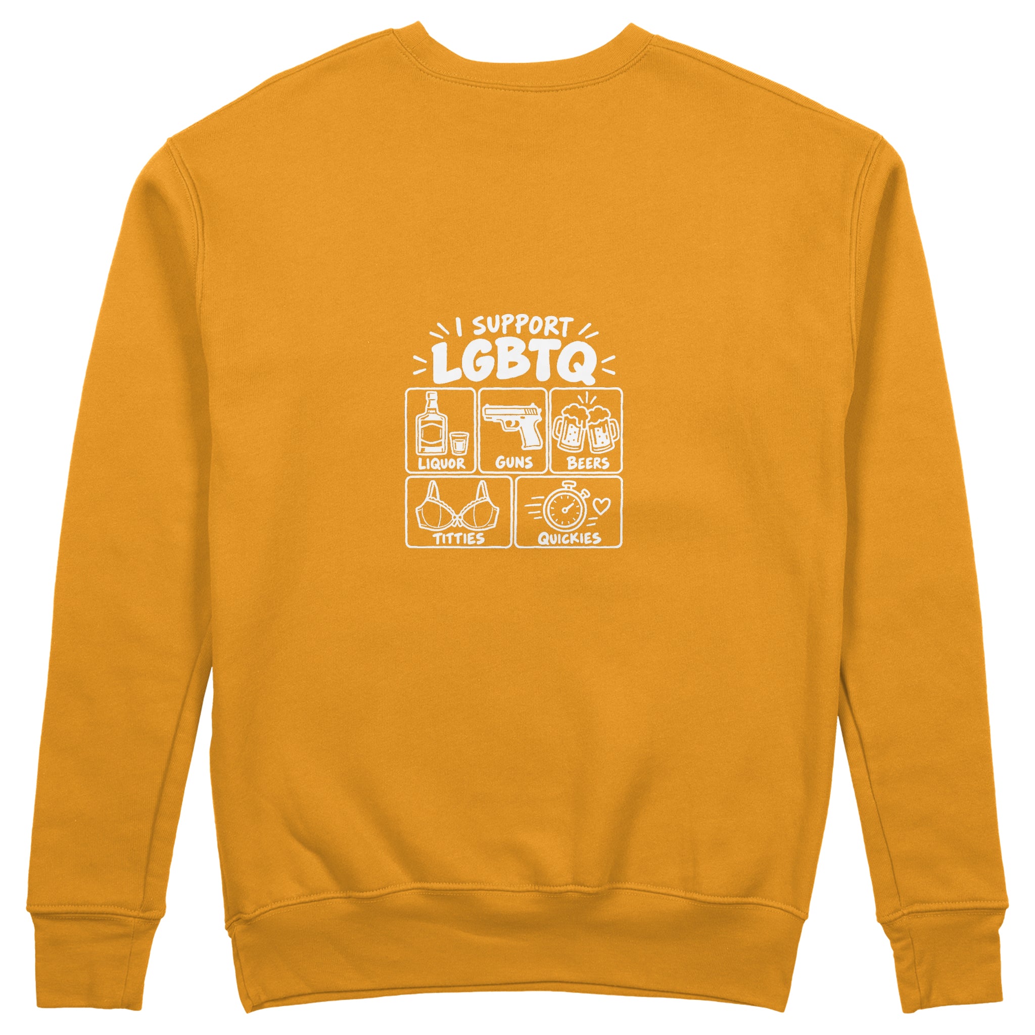 I Support LGBTQ Sweatshirt – Turuncu – arka görünüm