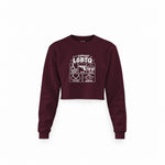 I Support LGBTQ Crop Sweatshirt – Bordo – ön görünüm