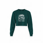 I Support LGBTQ Crop Sweatshirt – Koyu Yeşil – ön görünüm