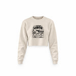 I Support LGBTQ Crop Sweatshirt – Krem – ön görünüm