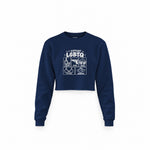 I Support LGBTQ Crop Sweatshirt – Lacivert – ön görünüm