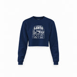 I Support LGBTQ Crop Sweatshirt – Lacivert – ön görünüm