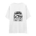 I Support LGBTQ Oversize Tişört — Beyaz — arka görünüm