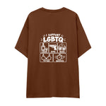 I Support LGBTQ Oversize Tişört — Kahverengi — arka görünüm