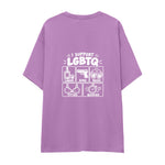 I Support LGBTQ Oversize Tişört — Lila — arka görünüm