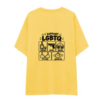 I Support LGBTQ Oversize Tişört — Sarı — arka görünüm