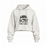 I Support LGBTQ Oversize Crop Hoodie – Beyaz – ön görünüm