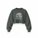 I Support LGBTQ Oversize Crop Sweatshirt – Antrasit – ön görünüm