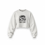 I Support LGBTQ Oversize Crop Sweatshirt – Beyaz – ön görünüm