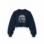 I Support LGBTQ Oversize Crop Sweatshirt – Lacivert – ön görünüm