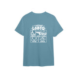 I Support LGBTQ Tişört — Çelik Mavi — arka görünüm