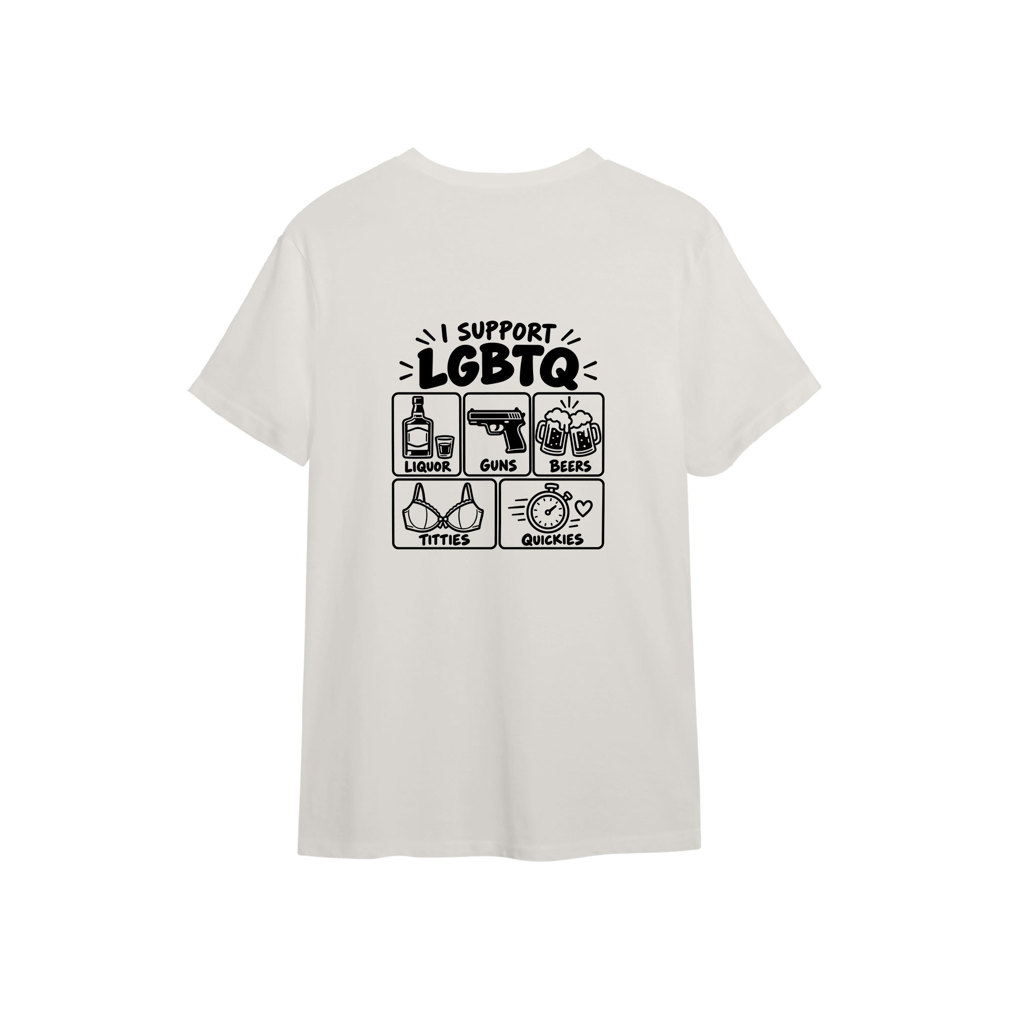 I Support LGBTQ Tişört — Ekru — arka görünüm