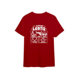 I Support LGBTQ Tişört — Kırmızı — arka görünüm