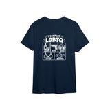 I Support LGBTQ Tişört — Lacivert — arka görünüm
