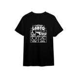 I Support LGBTQ Tişört — Siyah — arka görünüm