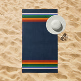 Retro Blue Beach Towel