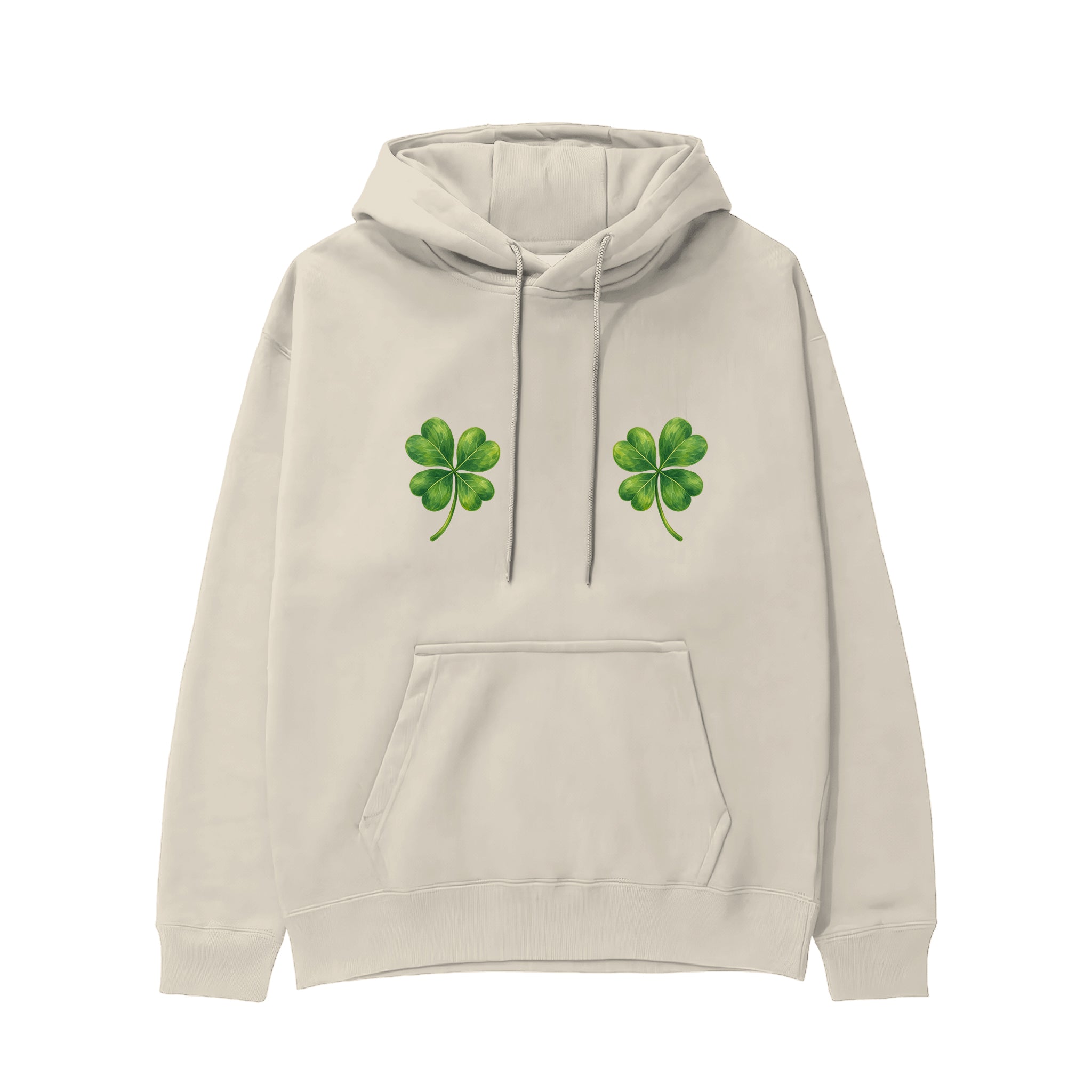 Lucky Twins Hoodie - Krem - ön görünüm