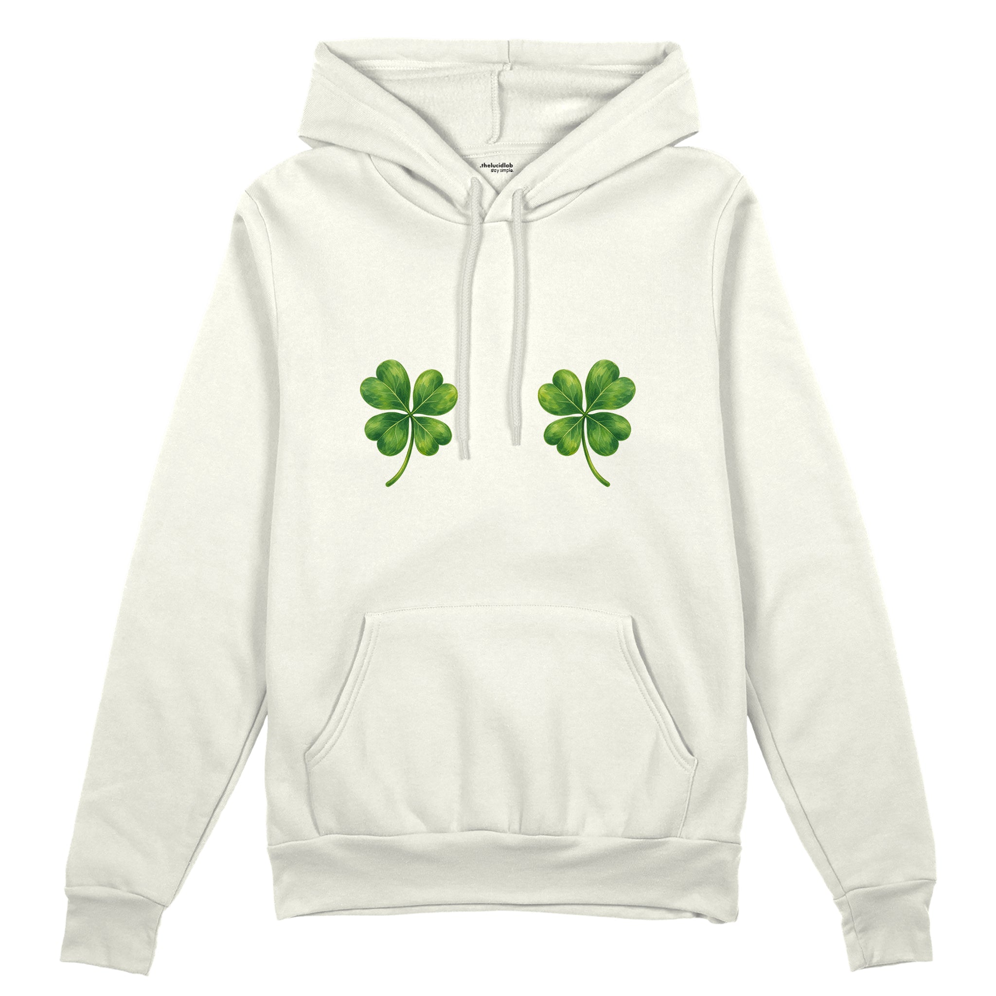 Lucky Twins Oversize Hoodie - Beyaz - ön görünüm