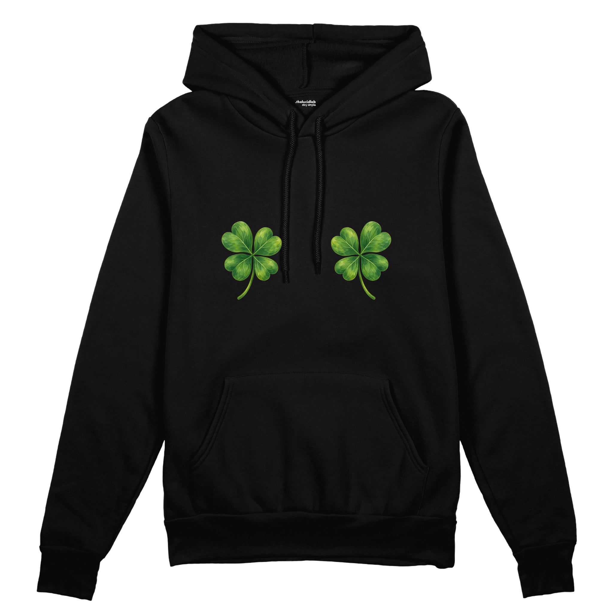Lucky Twins Oversize Hoodie - Siyah - ön görünüm