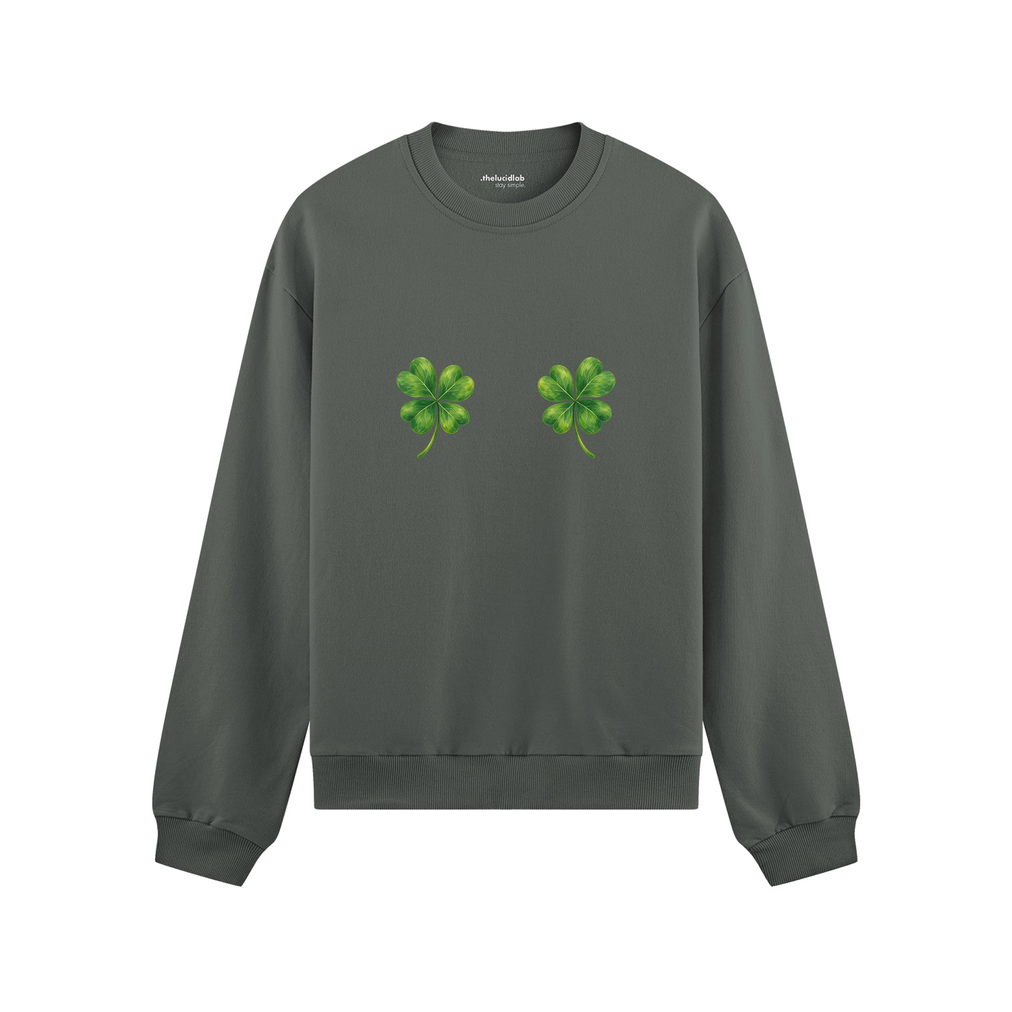 Lucky Twins Oversize Sweatshirt - Antrasit - ön görünüm