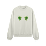 Lucky Twins Oversize Sweatshirt - Beyaz - ön görünüm