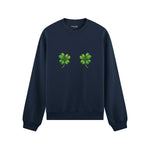 Lucky Twins Oversize Sweatshirt - Lacivert - ön görünüm