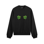 Lucky Twins Oversize Sweatshirt - Siyah - ön görünüm
