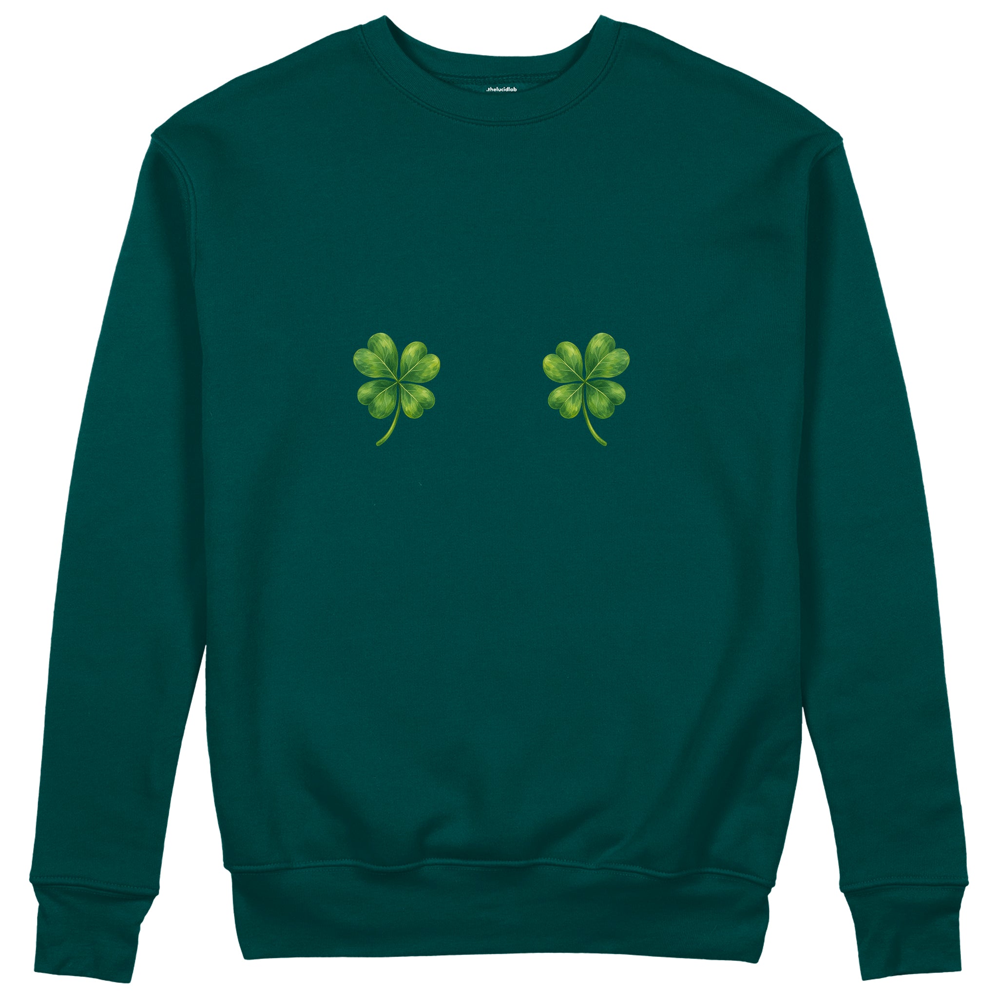 Lucky Twins Sweatshirt - Koyu Yeşil - ön görünüm
