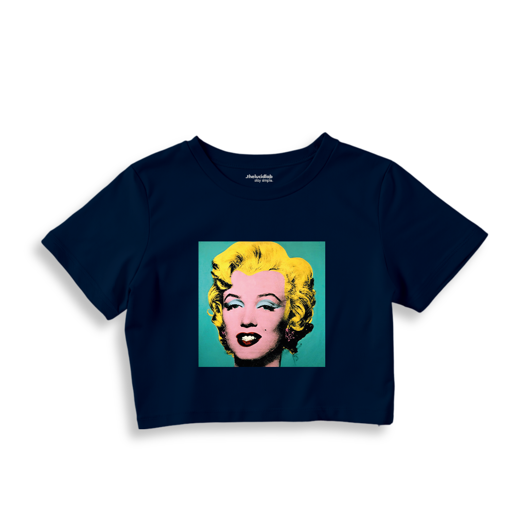Andy Warhol / Marilyn Monroe Blue Crop Tişört