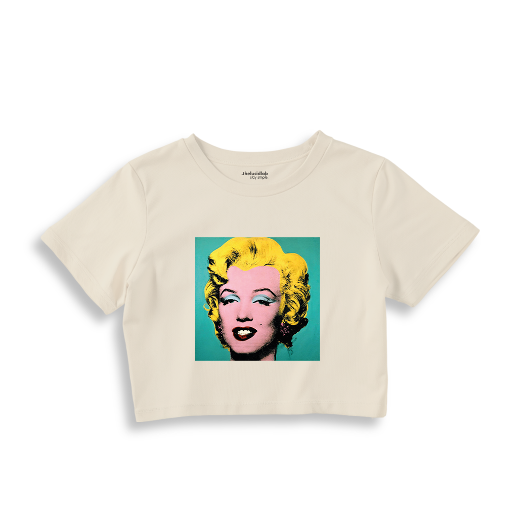Andy Warhol / Marilyn Monroe Blue Crop Tişört