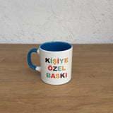 Kişiye Özel İçi / Dışı Renkli Kulplu Bardak