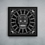 Mexican Skull Black/White Mandala Kanvas Tablo