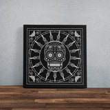 Mexican Skull Black/White Mandala Kanvas Tablo