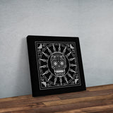 Mexican Skull Black/White Mandala Kanvas Tablo