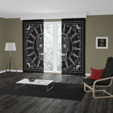 Mexican Skull Black/White Mandala Background Curtain