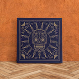 Mexican Skull Deep Blue Mandala Kanvas Tablo